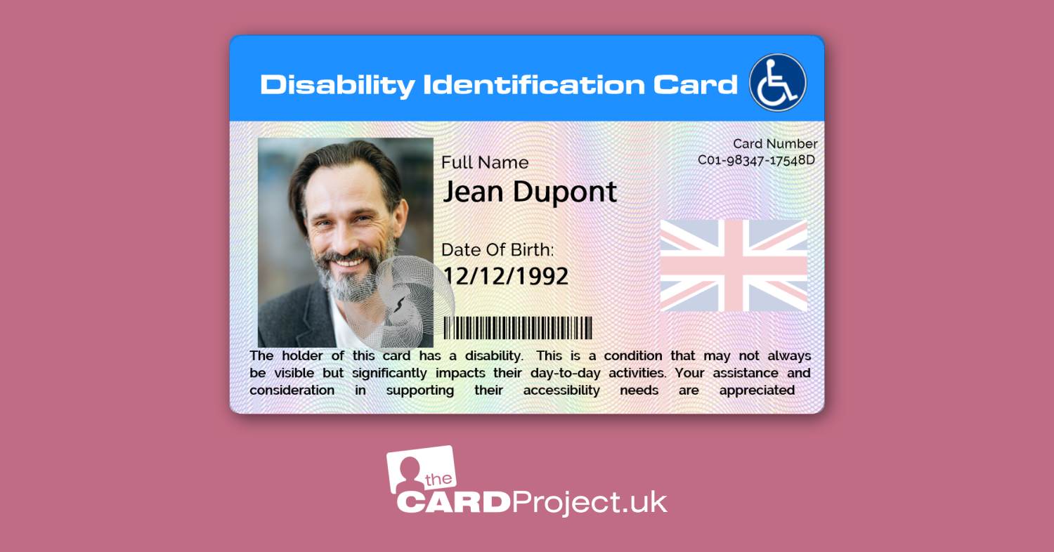 English French Disability Card (REAR)